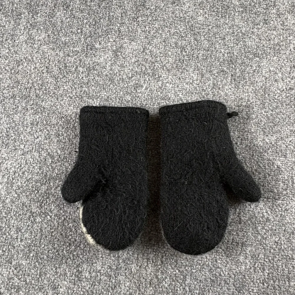 Knitwits DeLux 3D Penguin Mittens Women One Size Black Wool Knit Novelty Winter